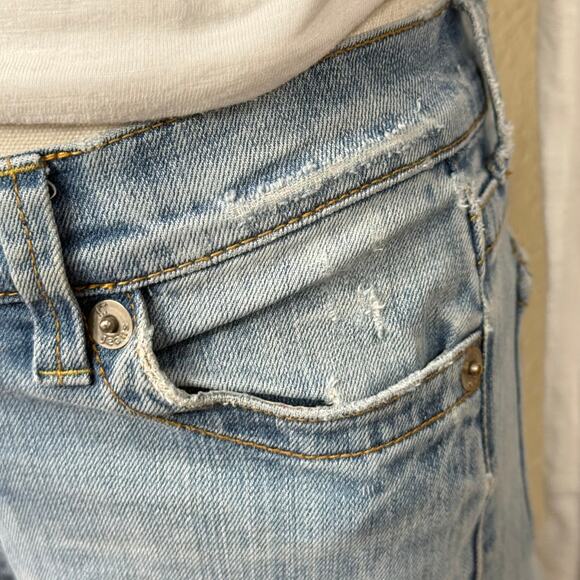 Y2k Distressed Flare Jeans Rockstar Girlfriend Trashy Coastal Cowgirl 25 27 x 31 - Picture 6 of 12